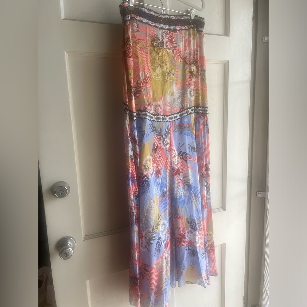 Silk summer maxi skirt